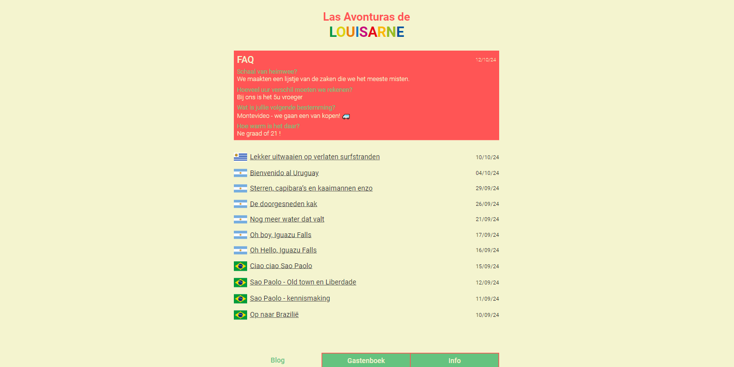Screenshot van de website www.louisarne.be